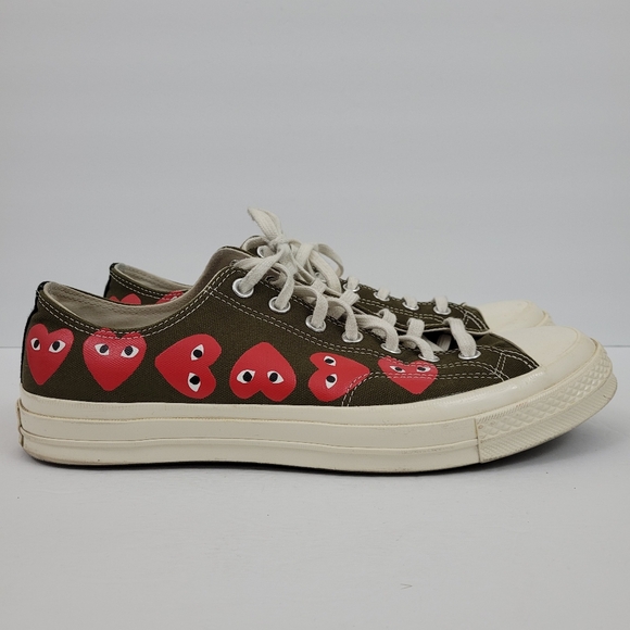 Converse Chuck 70 Low CDG Comme Des Garcons Olive Green Mens 11 - Picture 1 of 9